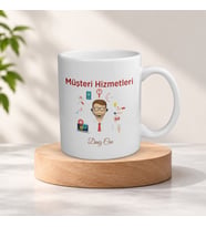 Kişiye Özel İsimli Müşteri Hizmetleri Meslek Kupa Bardak