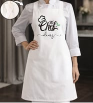 BK Gift Kişiye Özel İsimli Çapraz Askılı Beyaz Mutfak Önlüğü - 13, Aşçı Önlüğü, Şef Önlüğü, Anneye Hediye