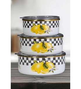 Lemon Emaye Üçlü Saklama Seti