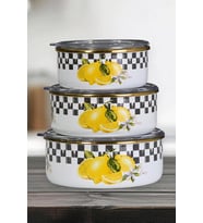 Lemon Emaye Üçlü Saklama Seti