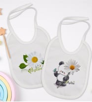 BK Kids Kişiye Özel Papatya Temalı 2’li Beyaz Mama Önlüğü-2