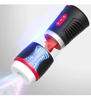 Tongue Kiss Masturbation Cup - İnleme Sesli Emiş Özellikli ve Yumuşak Dil Hareketli Suni Vajina Otomatik Oral Mastürbatör