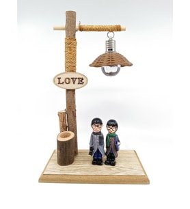Love Sevimli Çift Dekor Masa Lambası