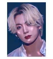 Sarışın Jungkook Portre Tablo Ahşap Poster Dekoratif Kod2035