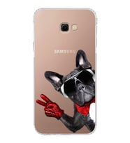 PrintiFy Samsung Galaxy J4+ Plus ile Uyumlu Köpek 2 Kamera Korumalı Şeffaf Kılıf