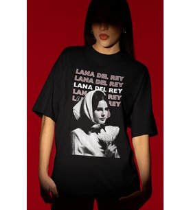 Tasarım Lana Del Rey Şarkıcı Baskılı Unisex Oversize Tişört
