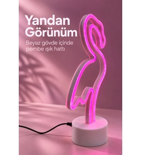 Flamingo Led Lamba Pembe Işıklı Usb Ve Pilli
