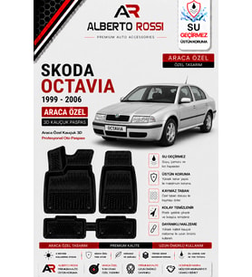 SKODA OCTAVIA 1999 - 2006 Araca Özel Kauçuk 3D Profesyonel Oto Paspası