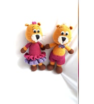 Bay ve Bayan Kunduz Amigurumi Organik Oyuncak