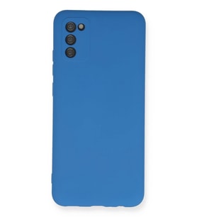 Galaxy A03S Kılıf Nano içi Kadife Silikon - Mavi