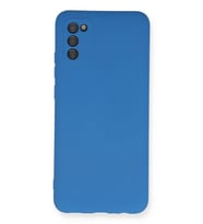 Galaxy A03S Kılıf Nano içi Kadife Silikon - Mavi