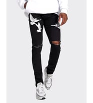Premium Stacked Dove Erkek Skinny Kot Pantolon (Siyah)