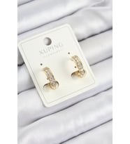 Xuping Zirkon Taşlı Halka Model Gold Renk Kadın Küpe (Altın)