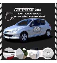 Peugeot 206 Oto Araç Kapı Koruma Fitili 5metre Parlak Beyaz Renk