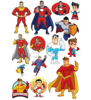 Süper Kahramanlar Sticker Set 14 Parça Telefon, Tablet, Defter, Laptop Sticker