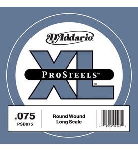 D'Addario PSB075 ProSteels Bas Gitar Tek Teli - .075 (Profesyonel)  Paslanmaz Çelik Çekirdek, Yüksek Harmonik Zenginlik ve Profesyonel Sahne Performansı İçin Güçlü Sinyal