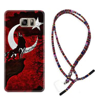 Samsung S7 Edge S20 Fe Plus Ultra S21 S22 Kılıf Boyun Asklı Rasta Silikon Wolf and Moon 2 1381