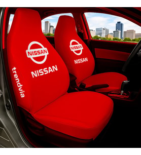 Nissan Uyumlu Penye Araç Koltuk Kılıfı - Ön ve Arka Oto Kılıf Takımı (Kırmızı)