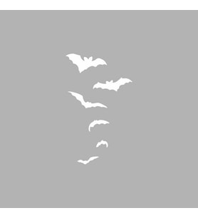 Yarasalar Araba Sticker siyah 11x19 CM (Beyaz)