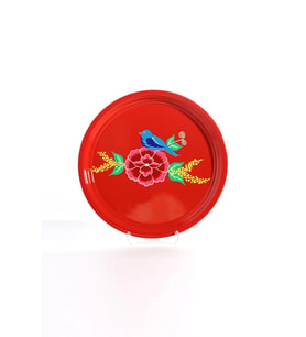 Tepsi Kırmızı Kuşlu (26 Cm)