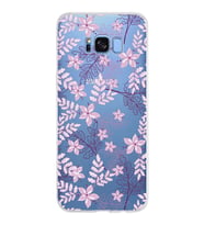 Samsung Galaxy S8 Plus Kapak Floral Pudra Tasarımlı Şeffaf Silikon Kılıf