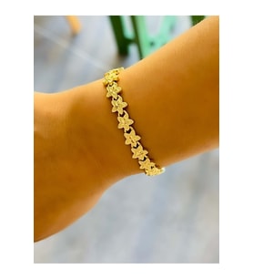 XUPING GOLD RENK ÇİÇEK MOTİFLİ BİLEKLİK 19+1CM ACR9820