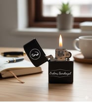 Kişiye Özel Siyah Zippo Tarzı Çakmak