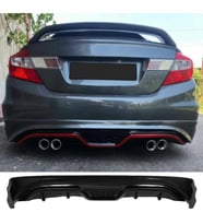 Honda Civic FB7 Custom Arka Ek Plastik Siyah Difüzör Çıkışsız 2012-2016 Arka-difizör-bodykit-ek