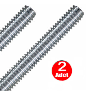 Aletçantam M10 Gijon Tij Rot Saplama 1 Metre Uzun Civata Dın 975 Beyaz Vida -2 Adet