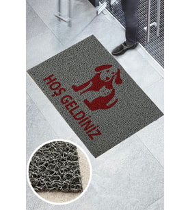 Köpek Logolu Veteriner Petshop Kıvırcık Paspas
