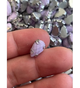 1 cm 2 mm KRİSTAL LİLA RENK KASALI DİKME DAMLA TAŞ BONCUK (50 ADET)