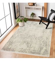 Krem Yeşil Soyut Modern Eskitme Salon Halısı Yıkanabilir Dijital Baskı Tasarım Koridor