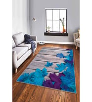 Mavi Çınar 3D Kaymaz Tabanlı Makinede Yıkanabilir Halı CNR04 - 100 x 160 cm