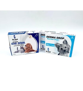 Derma Köpek 1-10 kg Deri Bakım Ürünü 2 Kutu + Kulak Bakım Ürünü (Şeffaf)