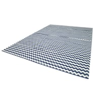 Lacivert Kilim El Dokuma Modern Geometrik Motifli Pamuk Yün Salon Kilimi Mutfak Yatak Odası