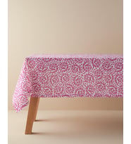 Home Carnival Floral Polyester Masa Örtüsü Fuşya