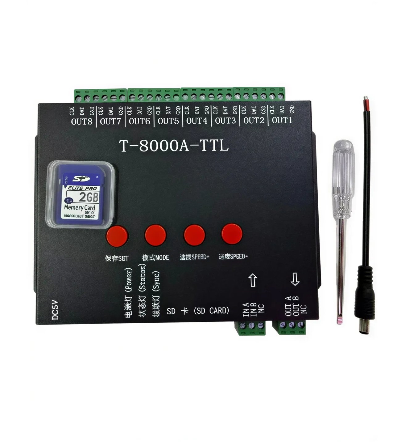T-8000A-TTL Pixel Led Kontrol Cihazı 5V - 24V