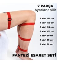 Fantazi 7 Parça Esaret Vücut Askı Ipi (Kırmızı)
