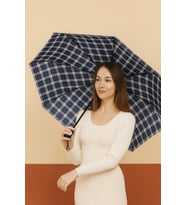 Kırmızı Ekoseli Fiber Tel Kılıflı Otomatik Şemsiye, Unisex, Kaliteli ve Lüx