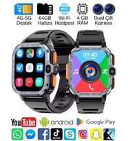 Watch PG Ultra 4G LTE 64GB Sim Kartlı Kameralı Akıllı Saat Wi-Fi Çocuk Huawei İphone Uyumlu 8,9,10