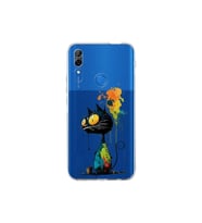 Huawei P Smart S ile Uyumlu Splash Kedi Tasarımlı Şeffaf Silikon Kılıf