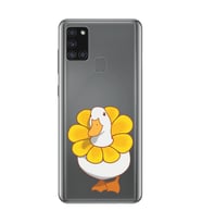 Samsung Galaxy A21S Uyumlu Tatlı Ördek Desenli Şeffaf Telefon Kılıfı