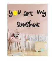 You Are My Sunshine Çocuk Odası Duvar Süsü Sarı Güneş Dekoratif Oda Yazısı 