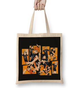 Karasuno Volleyball Haikyuu Anime Bez Çanta Uzun Saplı