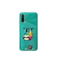 Redmi 9T ile Uyumlu Splash Tembel Hayvan Tasarımlı Şeffaf Silikon Kılıf