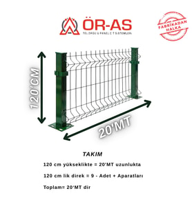 120'lik panel Takım - 20 mt + 1 direk Avantaj Paket Yeşil Renk (Y.Yeşil)