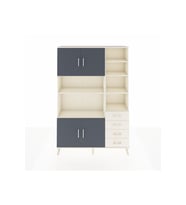 Arges Dolap 9 Raflı 4 Çekmeceli 4 Kapaklı 132x30x195 Aytaşı-Antrasit/Aytaşı