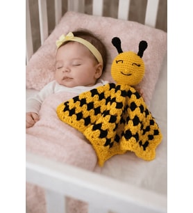 El Örgüsü Amigurumi Sevimli Bebek Uyku Arkadaşı (Sarı-Siyah)