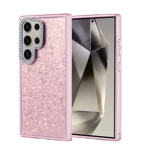 Galaxy S24 Ultra Kılıf Taşlı Tasarımlı Kapi Kılıf (Pembe)