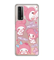 Huawei P Smart 2021 Uyumlu Melody Kuromi Desenli Şeffaf Telefon Kılıfı